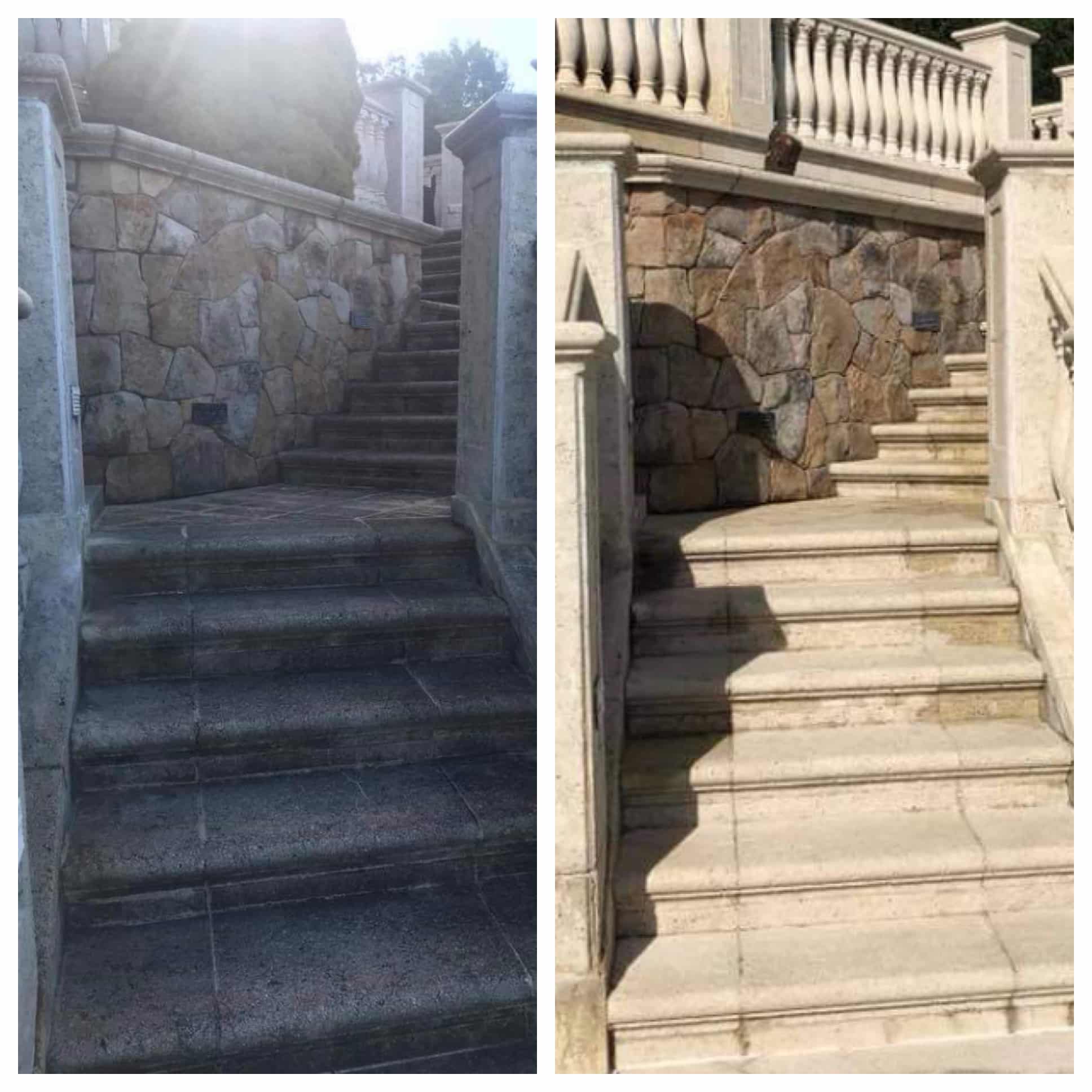 power washing service before and after stairs