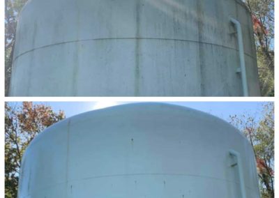 Power washing of a commercial water tank at the Jersey shore
